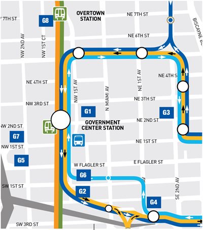 Map of Miami Parking Authority garages in Downtown Miami